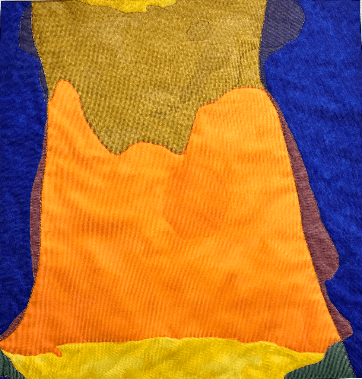 a quilted interpretation of Helen Frankenthaler's Orange Mood (1966)